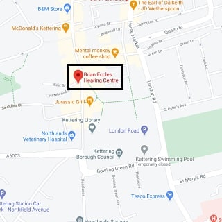 Brian Eccles Hearing Centre Kettering location map